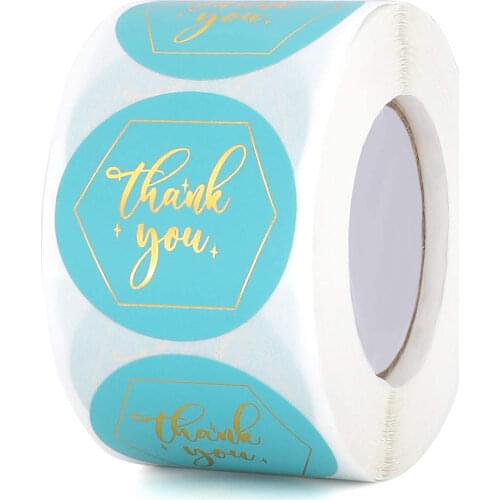 100-500pcs Thank You Sticker 1 inch Gift Seal Labels For Envelope Shop Wrapping Stationery Decoration Handmade Sticker Gold Foil