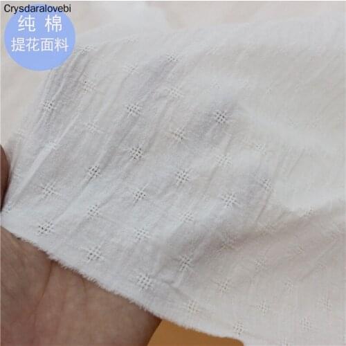 200x135cm White Cloth Cotton Jacquard Fabric Pastoral Small Fresh Shirt Skirt Fabric Wear