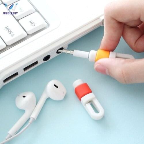300PCS/LOT on Sale Mini Portable Cute Silicone Digital Earphone Cable Protector Protective Sleeves Cable Winder