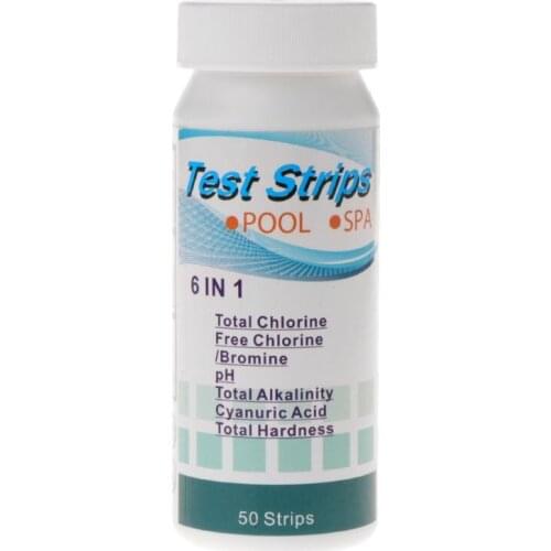 50strips Water Test Strip 6 in 1 Pool Spa pH Chlorine Alkalinity Bromine Hardness Acid