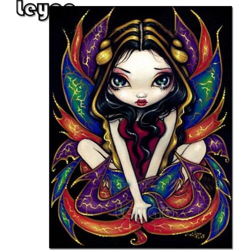 5d DIY Diamond Painting cartoon girl,big eyes fairy,Full Square/Round Diamonds Embroidery Kits elf Decorations Home Gift