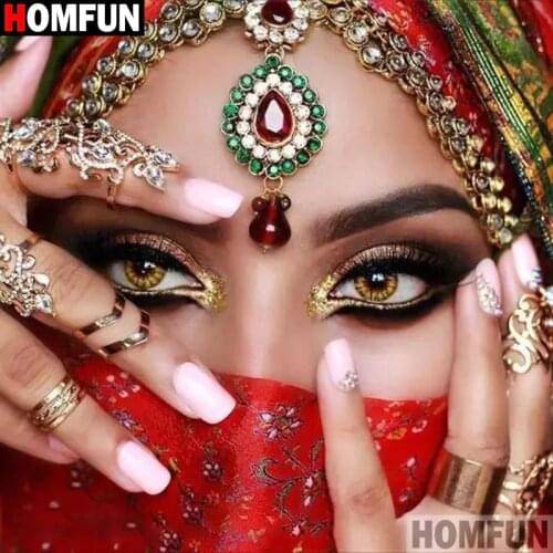 HOMFUN Diamond Painting Cross Stitch "Masked beauty" 5D DIY Diamond Embroidery Full Square/round Rhinestone Of Picture A20105