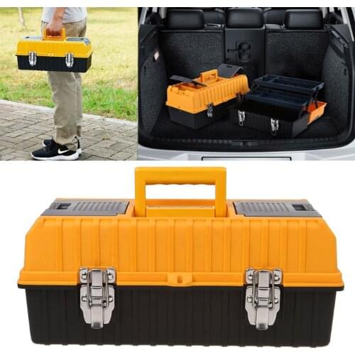 17" Large Plastic Tool Box 3 Layer Storage Hardware Toolbox Home Multifunction Car Repair Container Case