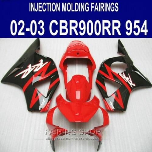 Cbr954rr 2003 2002 Fairings For HONDA cbr900rr 954 ( black&red ) 03 02 Best Injection mold Fairing kit C46
