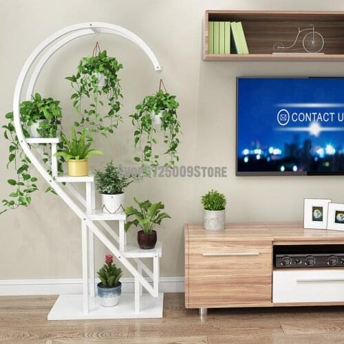 Living room flower shelf multi-layer indoor special balcony home wrought iron heart-shaped shelf decoration green radish chlorop