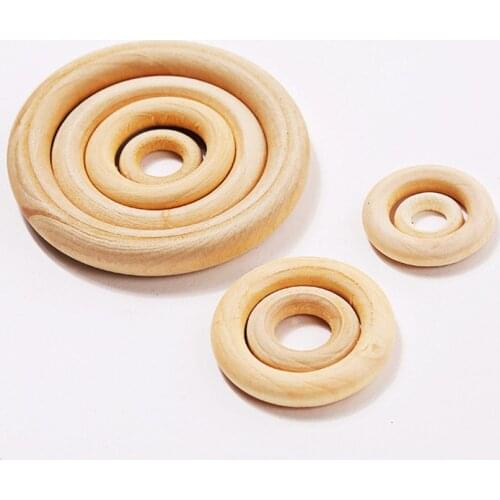 Wooden Rings Natural Wood Rings for DIY Craft, Ring Pendant and Connectors Jewelry Making