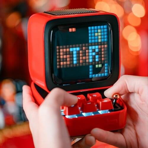 Divoom DITOO Pixel Bluetooth Wireless Speaker Chinese Red Mechanical retro mini computer model Smart Speaker alarm clock