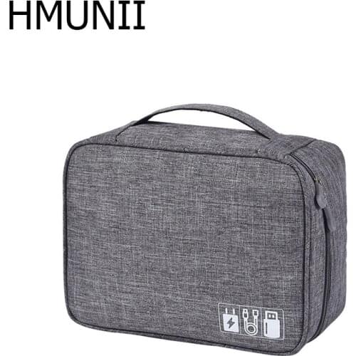 HMUNII Travel Cable Bag Portable Digital USB Data Cable Gadget Organizer Waterproof Zipper Storage Pouch Travel accessories