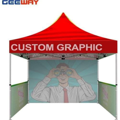 GEEWEY Custom 300d Oxford Fabric Full Backwall Half Sidewalls 10x10 Canopy Tent