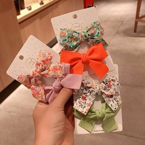 Hot Sale 2 Pcs/Set Flower Baby Kids Hairpin Bow Ties Cute Hair Clips Children Girl Hair Clip Barrettes Women Hair Accessories