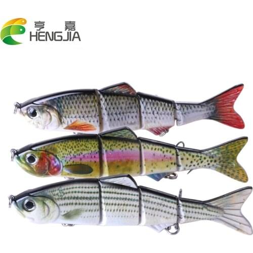 HENGJIA 1pc Swimbait 4-Jointed 15cm/37g Hard Bait Sinking Fishing Lure Jerkbait
