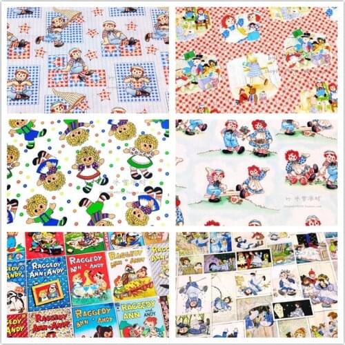 ONE PIECE Pirates Print Light Blue 100% Cotton Fabric for Boy Clothes Bedding Set Hometextile Cushion Cover Backpack DIY