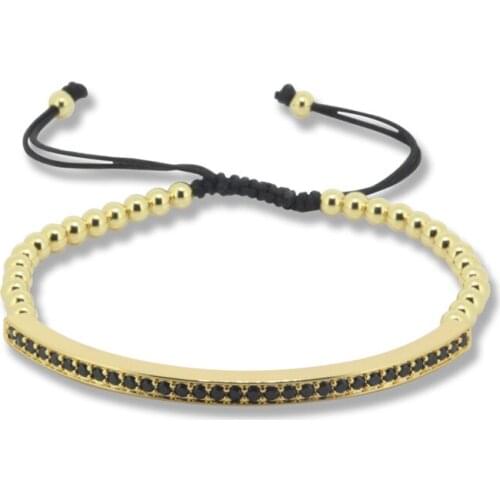 Famous Brand Anil Arjandas Men Macrame Bracelets, Micro Pave CZ Copper Round Beads Briading Macrame Bracelet , Jewelry Gift