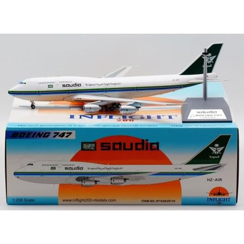 1:200 Alloy Collectible Plane Gift INFLIGHT IF743SV0718 Saudia Airlines Boeing 747-300 Diecast Aircarft Model HZ-AIR With Stand