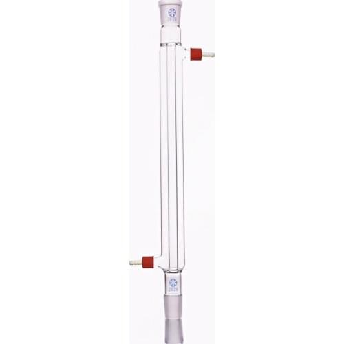 Straight condenser 200mm 24/29,Condensation length 200mm,Condenser Liebig with fused inner tube,Removable small nozzle joint