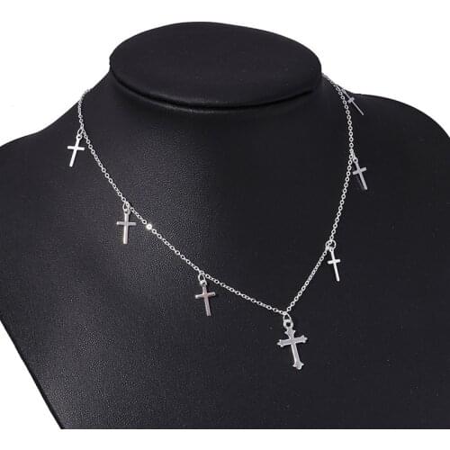 Trendy Cross Short Necklace for Women Pendant Clavicle Chain Neck Decorative Jewelry Punk Style Necklaces Jewelry Gifts