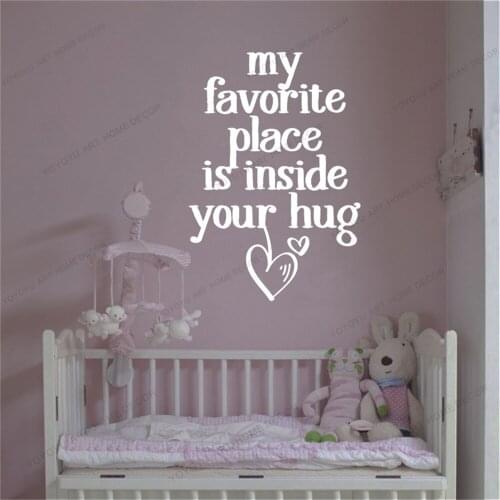 Favorite Place Is Your Hug Wall Stickers Decal Quote Room Decoration Wall Decals Sticker Vinyl Wallpaper Poster Mural CX2152