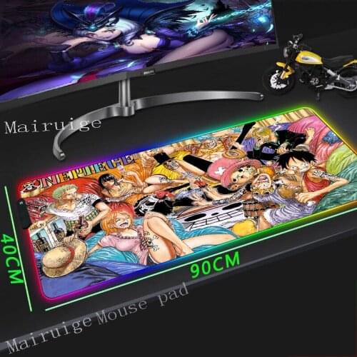 Mairuige Anime One Lu Fei HD Customized Big Game Black RGB Mouse Pad Black Lock-Edge Computer Desk Mat Non-slip Rubber Stripe
