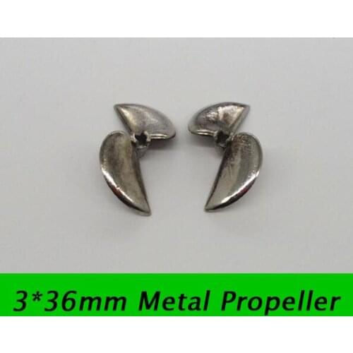 Free Shipping 2PCS RC Boat Metal Propeller Right/Left Positive/Reverse Propeller 3*36mm Shaft Hole diameter 3mm Spare Parts