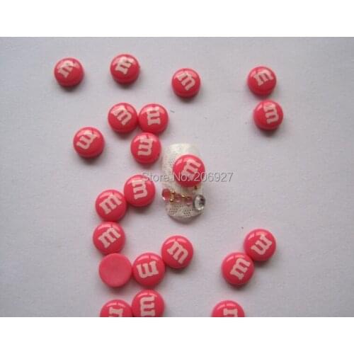 RC116-3 30pcs Cute Hot Pink Candy Shape Nail Resin Decoration Outlooking