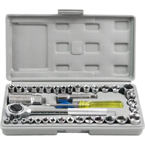 40pcs Car Repair Combination Suit Disassembly Tool Set Motorcycle Ratchet Socket Wrench Kits Household Hand Tools