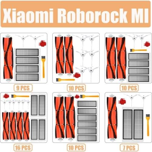 Accessories Kits for xiaomi Roborock S50 S51 E25 S5 E20 C10 Roborock Robot Vacuum Parts filter Side Brush Roll Brush