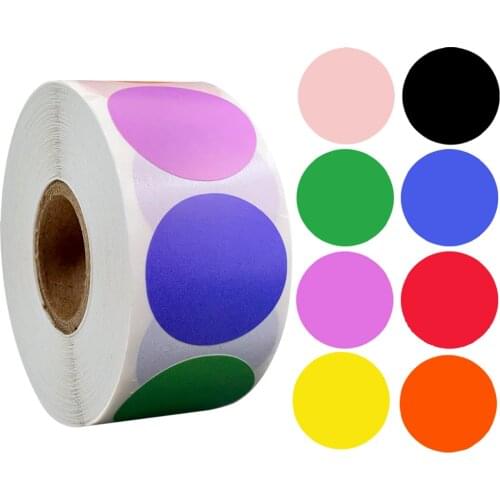 100-500 Pcs/Roll Chroma Labels Stickers Color Code Dot Labels Stickers 1 Inch Round Red, ,Yellow,Blue,Pink,Stationery Stickers