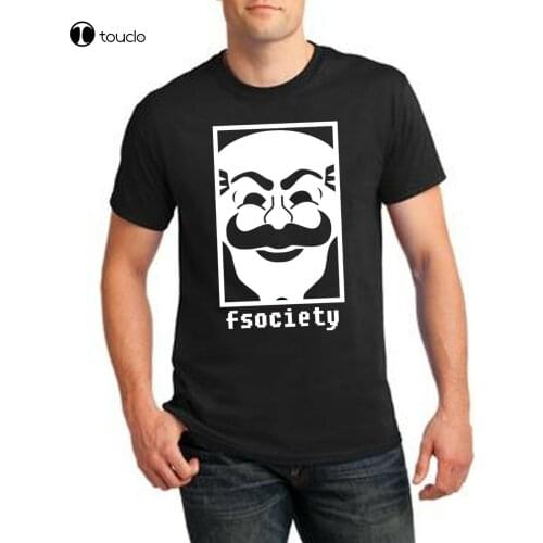New Fsociety T-Shirt Mr Robot Tv Show Hacker Mask Computer Gamer Funny Gift Cotton Tee Shirt Unisex