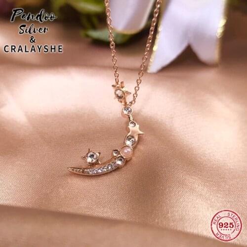 New S925 Sterling Silver High Quality Jewelry 1:1 Copy,SWAN STARRY NIGHT Necklace Star Moon Whole Set Elegant Gift With Logo
