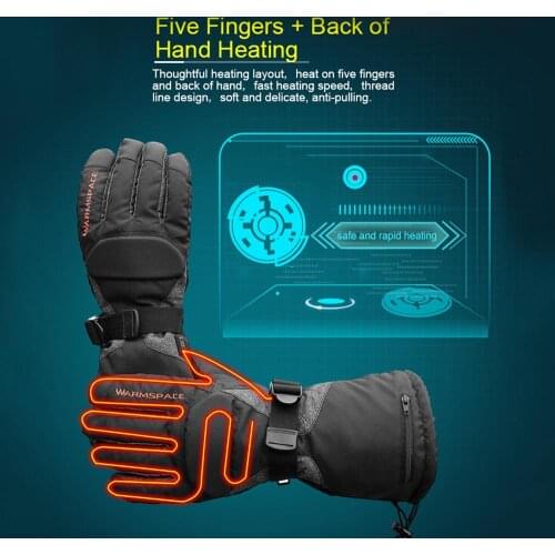 Touchscreen Heated Gloves For Motorcycle Battery Rechargeable Gloves Waterproof Thermal Snowboard Gloves Warmer For Riding Moto