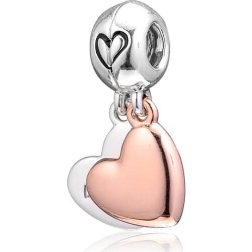 Mother & Daughter Love Dangle Charm Authentic 925 Silver Jewelry Fits European Charms Bracelets DIY Beads For Jewelry Making