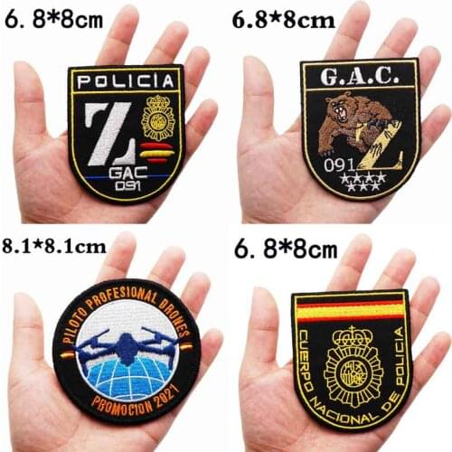 POLICIA G.A.C. 091 GAC ARMY military Embroidered Patches Clothes Stickers Apparel Accessories Badge TO HAT CLOTHING