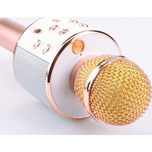 Portable Bluetooth Singing Microphone Wireless Handheld Smartphone Speaker Handheld Microphone for Home KTV Outdoor Party