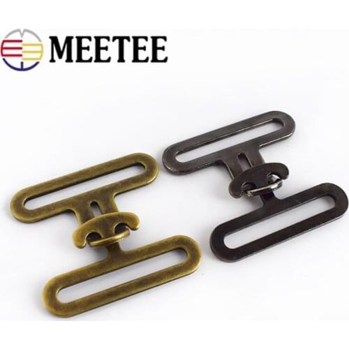 Meetee 1/3/5pcs ID50mm Metal Belt Buckle Head Strap Hang Hook DIY Hand Hardware Bag Webbing Outdoor Belt Clasp Buckle Accessory
