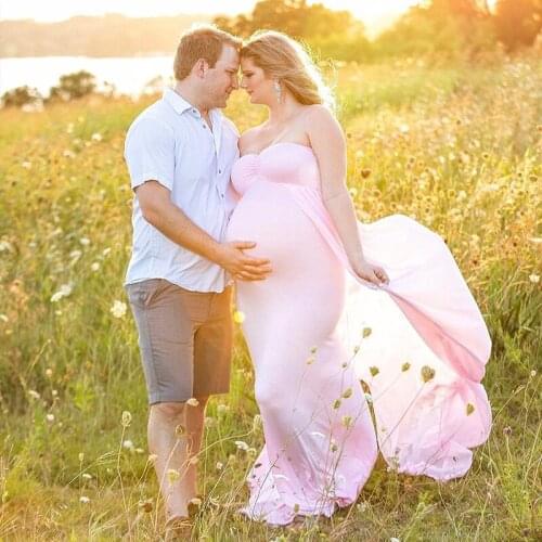 Maternity Photography Props Baby Shower Maternity Gown Long Maternity Tube Dress Photography for Photo Shoot Sleeveless Maxi