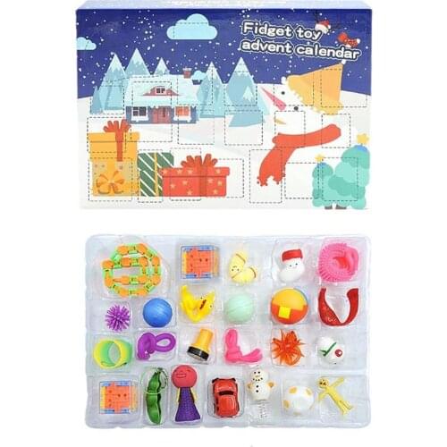 Hot Christmas Countdown Calendar Sensory Set For Kid 24pcs Decompression Toys Surprise Christmas Gift Box 2022 Novelty Gifts
