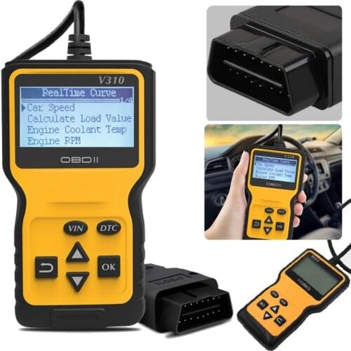 V310 OBD Code Reader OBD2 Scanner Car Check Engine Fault Diagnostic Tool Automotive Scanner Multi Language Live Data Read VIN