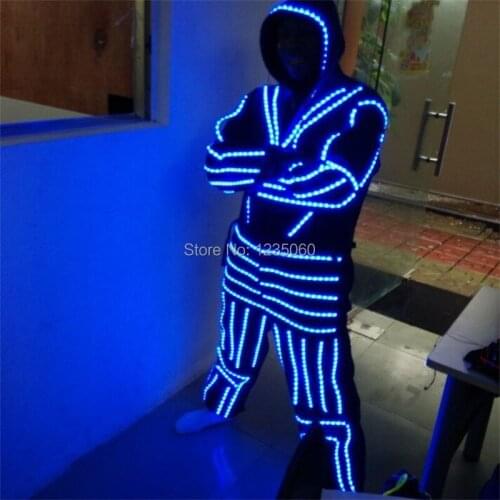 Led Luminous Costume Clothes For Dancing LED Growing Lighting Robot Suits Clothing Men Event Party Supplies christmas decoration