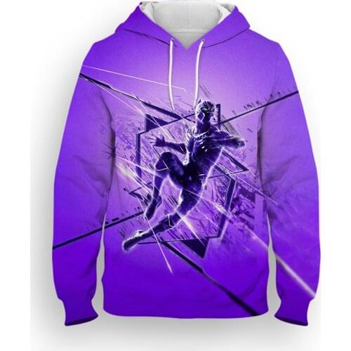 Spring Autumn Black Panther Mens Hooded 3D Print Harajuku Mens Clothes Fashion Womens sweatshirt Streetwear Kids Pullover