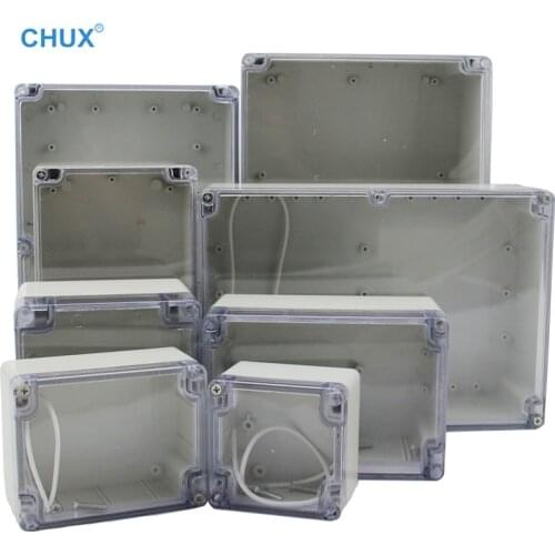 Waterproof Plastic Junction Box transparent cover Enclosure Electronic Instrument Housing Case Electrical Project Outdoor Boxes