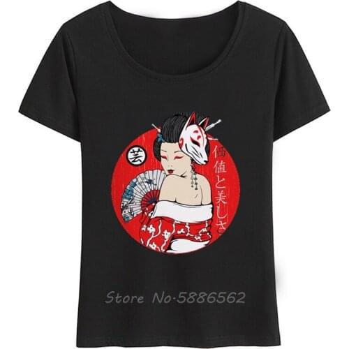 Japan Traditional Ukiyoe Style Geisha Samurait Shirt Women Summer New Casual Short Sleeve Tshirt Femme Kawaii Streetwear