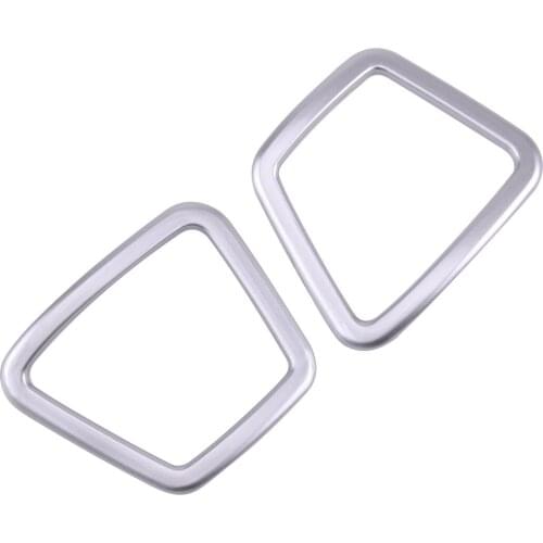 1 Pair Car Front Pillars Audio Speaker Trim Moulding Frame Decoration Matte Silver ABS fit for Ford F-150 2015 2016 2017 2018