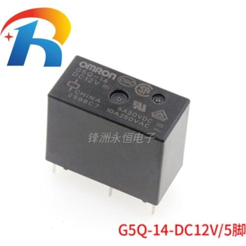 100% New original OMRON Relay G5Q-14 G5Q-14-DC12V G5Q-14-12VDC 5A 5pin alternative G5Q-1 G5Q-1-EU