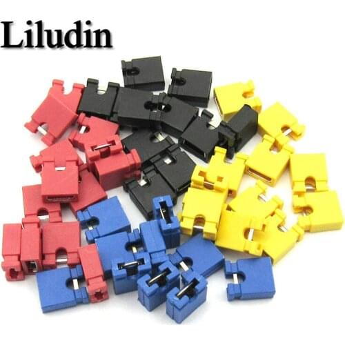 100PCS Pitch 2.4mm Pin Header jumper shorted cap & Headers & Wire Housings Black yellow white green red blue For Arduino