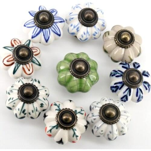 1x Dia 33mm Pumpkin Lantern Ceramic Cabinet Knobs Cupboard Closet Dresser Handles Kitchen Handles Drawer Knobs & Pulls