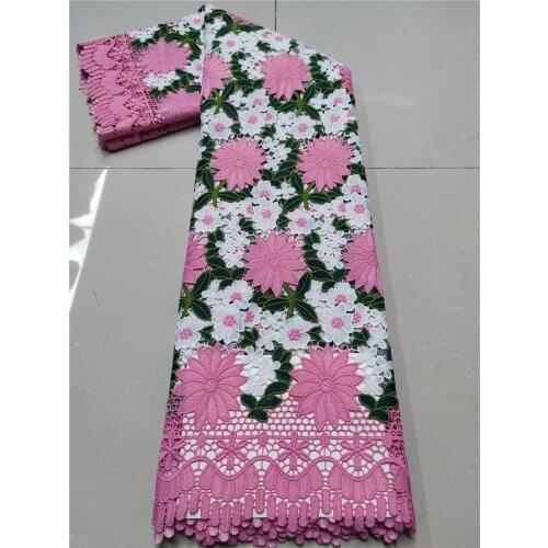 2021Late High Quality African Nigerian Tulle Lace Fabric Embroidery Prom Dress Guipure Organza Wedding Party Cotton 5yard