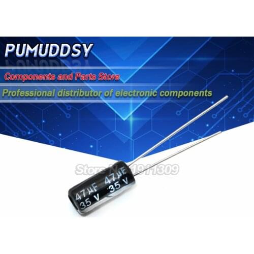 50PCS Higt quality 35V47UF 5*11mm 47UF 35V 5*11 Electrolytic capacitor