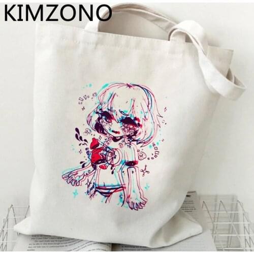 Harajuku Anime shopping bag reusable handbag tote bolsas de tela bolso grocery bag cloth reusable grab