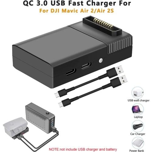 Drone Battery QC 3.0 Fast Charger Quick Charge USB Charging For DJI Mavic Air 2S/Air 2 Drone USB Fast Charger Drone Accessories