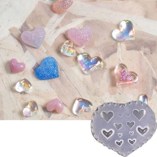 Flower Bear Nail Art Silicone Mold Nail Carving Templates Tools Heart Shaped Manicure Silicone Stencils